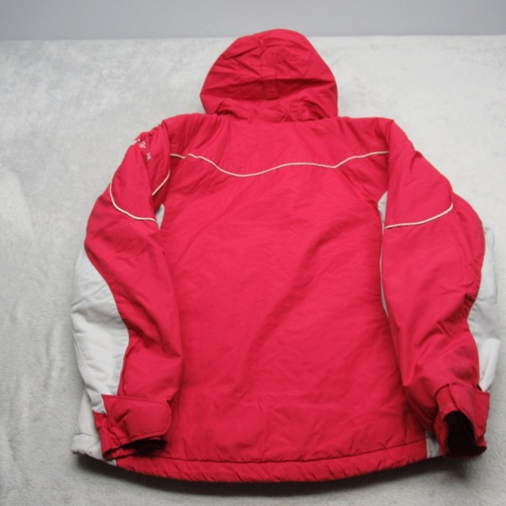 Columbia Jacket Womens Medium Red Gray Vertex Hood Waterproof Full Zip Insulated - Picture 4 of 16